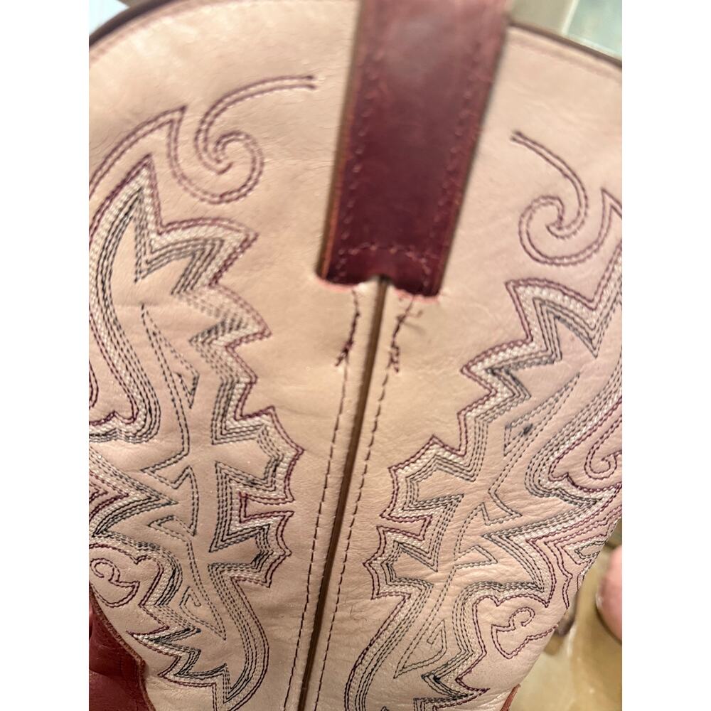 Double H Women’s Western Cowboy Boots Two Tone Brown Cream 8.5 - Picture 9 of 11